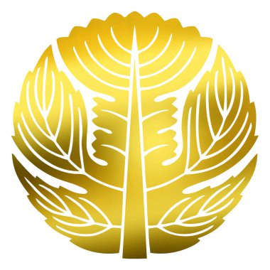 Beyaz arka planda izole edilmiş altın çiçek logosu