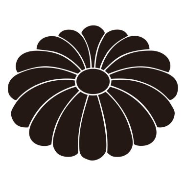 Beyaz arkaplanda siyah çiçek logosu var.