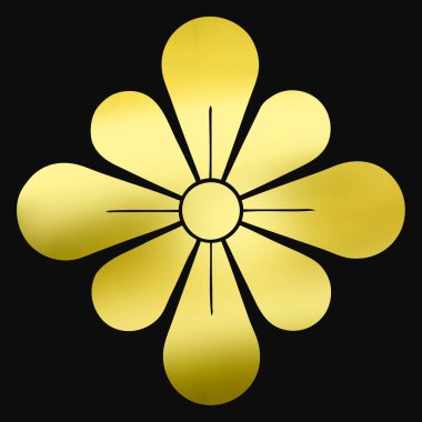 Koyu arkaplanda altın çiçekli süs.