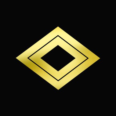 Geleneksel Japon aile arması logosu. Siyah arka planda altın rengi gösteriyor.     