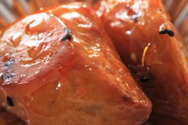 Lezzetli Asya yemekleri. Yakın çekim.