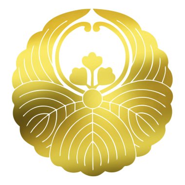 Beyaz arka planda izole edilmiş altın çiçek logosu