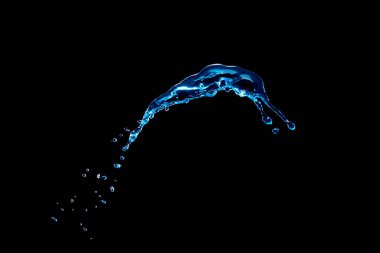 Siyah arka planda bir su damlası.       