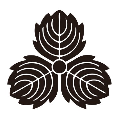 Beyaz arkaplanda siyah çiçek logosu var.