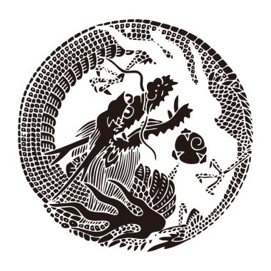 ejderhanın siyah beyaz çizimi