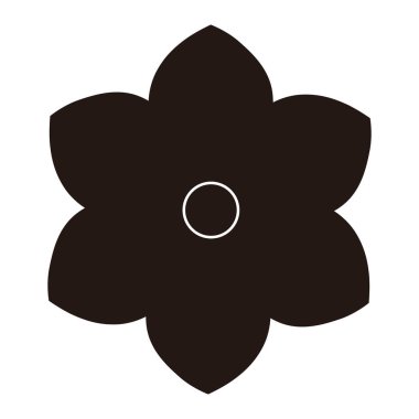 Beyaz arkaplanda siyah çiçek logosu var.