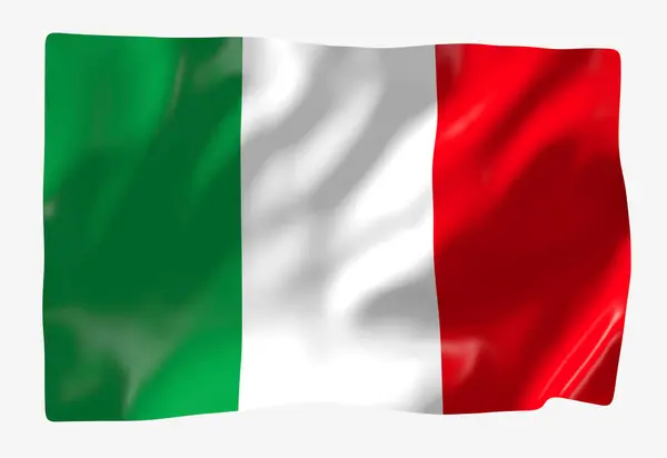 Italia Modello Bandiera Bandiera Sventolante Orizzontale Isolata Sullo Sfondo — Foto Stock