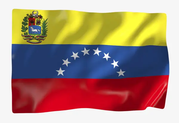 Szablon Flagi Wenezueli Flaga Falująca Pozioma Odizolowana Tle — Zdjęcie stockowe