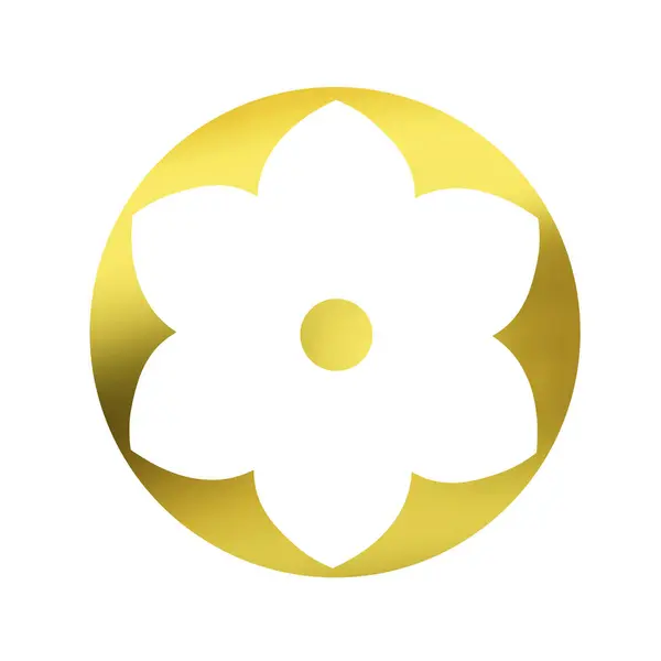 Golden floral logo isolated on white background