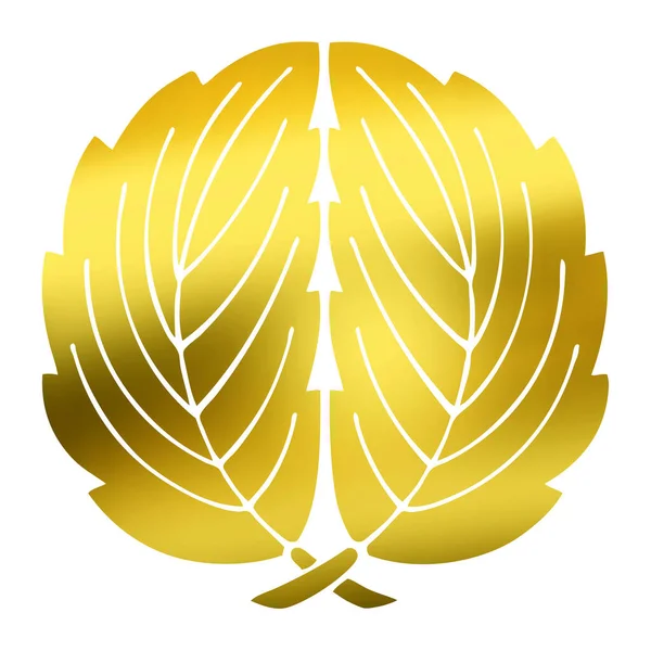 Goldenes Florales Logo Auf Weißem Hintergrund — Stockfoto