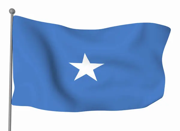 Szablon Flagi Somalii Flaga Falująca Pozioma Odizolowana Tle — Zdjęcie stockowe