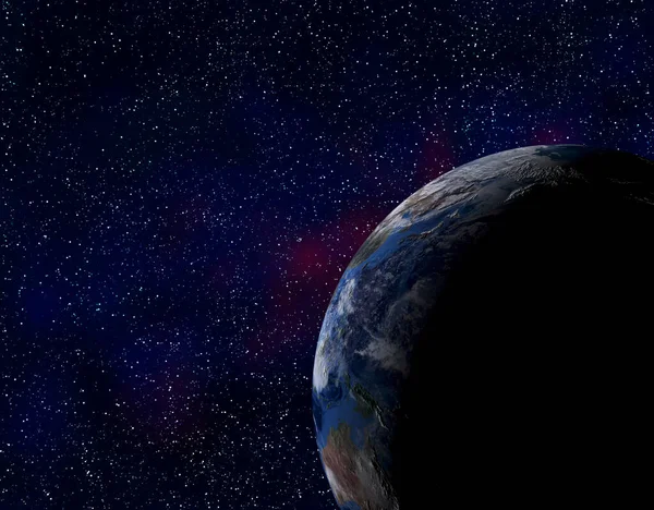 Widok Nocy Planety Ziemia Kosmosie — Zdjęcie stockowe