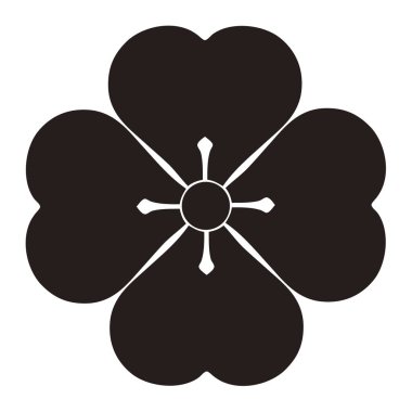 Beyaz arkaplanda siyah çiçek logosu 