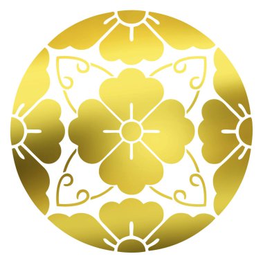 Geleneksel Japon aile arması illüstrasyonu         