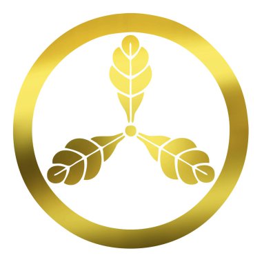 Beyaz arka planda izole edilmiş altın çiçek logosu