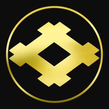 Altın dekoratif süs. renkli illüstrasyon. 