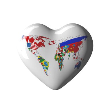 kalp dünyayı bayraklarla şekillendirir. 