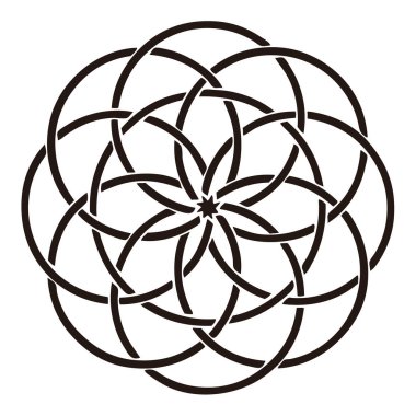 Geleneksel Japon aile arması illüstrasyonu