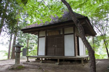 Parktaki eski Japon geleneksel evi, Japonya.