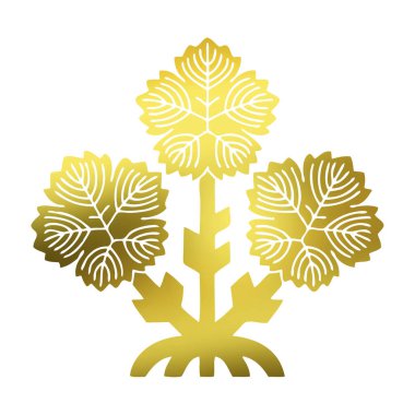 Beyaz arka planda izole edilmiş altın çiçek logosu