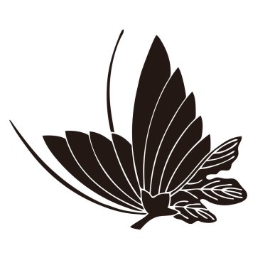 Beyaz arkaplanda siyah çiçek logosu var.