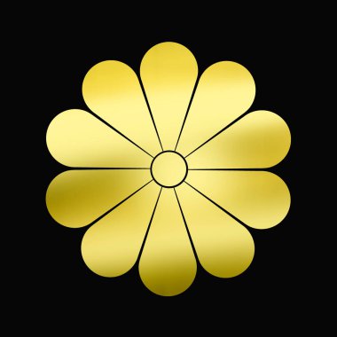 Siyah arkaplanda altın çiçekli logo 