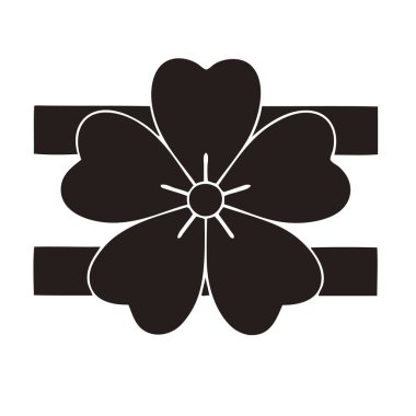 Beyaz arkaplanda siyah çiçek logosu 