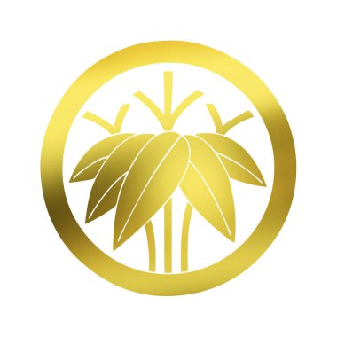 Beyaz arka planda izole edilmiş altın çiçek logosu