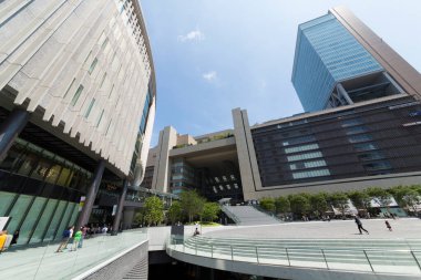 Osaka şehir mimarisinin havadan görünüşü, Japonya