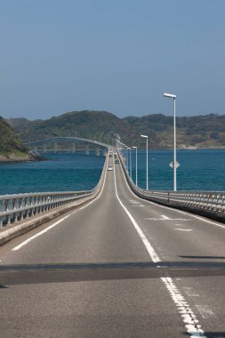 beautiful view of Tsunoshima Bridge  in Shimonoseki, Yamaguchi Prefecture, Japan