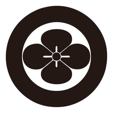 Beyaz arkaplanda siyah çiçek logosu 