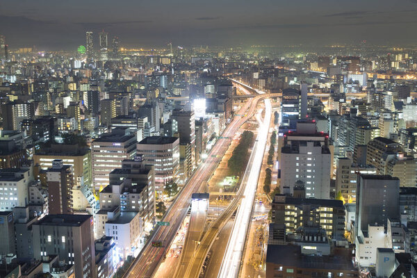 Tokyo city skyline at night, travel place on background