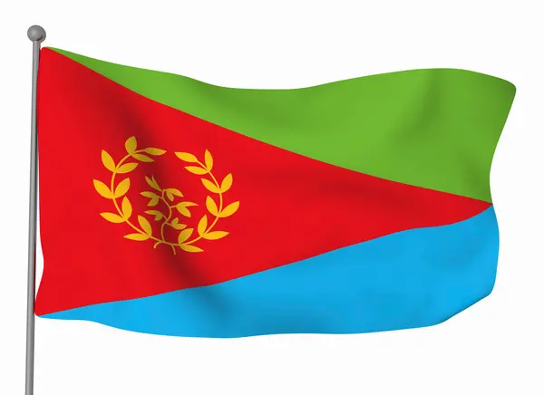 Eritrea Flaggmall Horisontell Viftande Flagga Isolerad Bakgrunden — Stockfoto