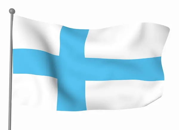 Finlandia Modello Bandiera Bandiera Sventolante Orizzontale Isolata Sullo Sfondo — Foto Stock