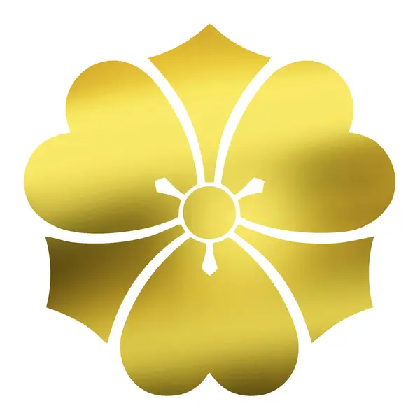 Logotipo Floral Dourado Isolado Fundo Branco — Fotografia de Stock