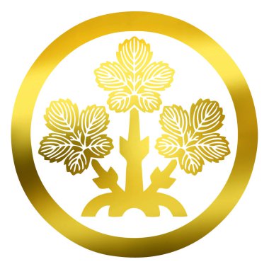 Beyaz arka planda izole edilmiş altın çiçek logosu