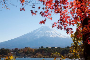 Japonya 'daki ünlü Fuji dağının manzarası