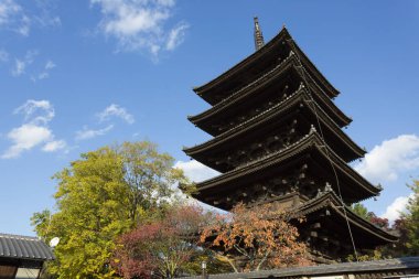 Eski bir Japon türbesinin büyüleyici bir fotoğrafı.
