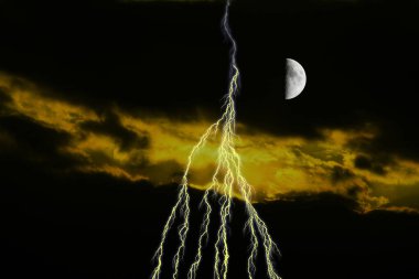 Gökteki şimşek 2d yansıtıyor 