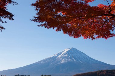 Japonya 'daki Fuji Dağı' nın doğa manzarası