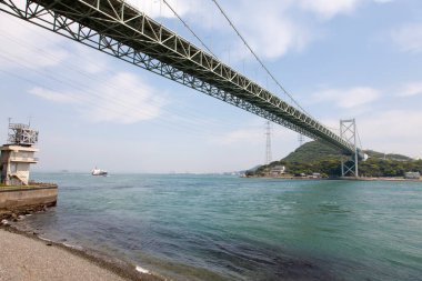 Kanmon Köprüsü, Shimonoseki şehri, Yamaguchi, Japonya