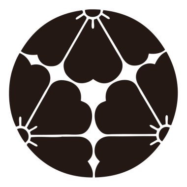 Beyaz arkaplanda siyah çiçek logosu var.