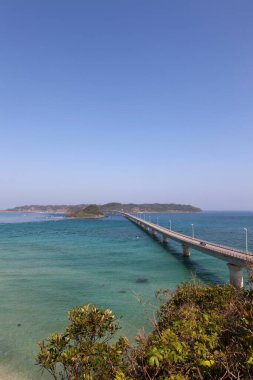 beautiful view of Tsunoshima Bridge  in Shimonoseki, Yamaguchi Prefecture, Japan