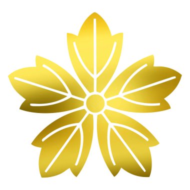 Beyaz arka planda izole edilmiş altın çiçek logosu