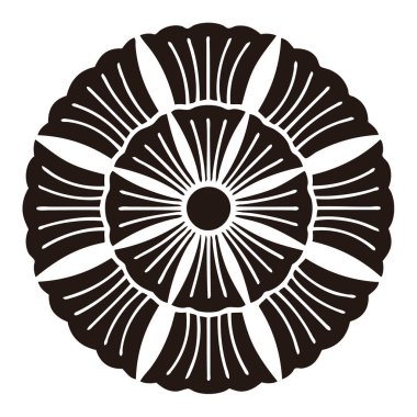 Beyaz arkaplanda siyah çiçek logosu 