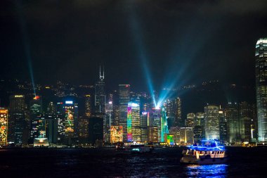 Güzelim Hong Kong Şehri Geceleri gökyüzü