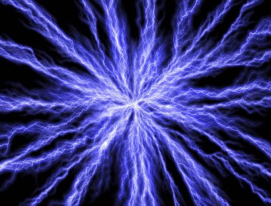 Siyah arkaplanda mavi ışıklandırmaların soyut arkaplanı