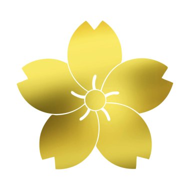 Beyaz arka planda izole edilmiş altın çiçek logosu