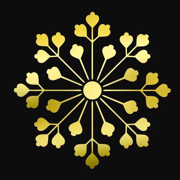 Logo Floral Dorado Emblema Oro Planta Sobre Fondo Negro —  Fotos de Stock