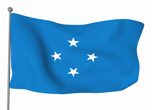 Mikronesiska Flaggmallen Horisontell Viftande Flagga Isolerad Bakgrunden — Stockfoto